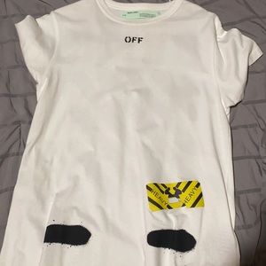 Off white tee shirt paint